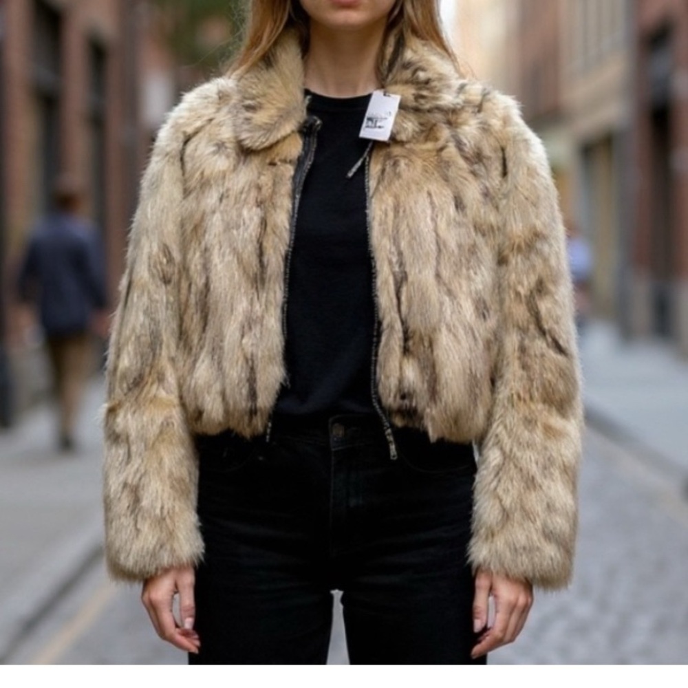 Women's Faux Fur Jacket in Brown